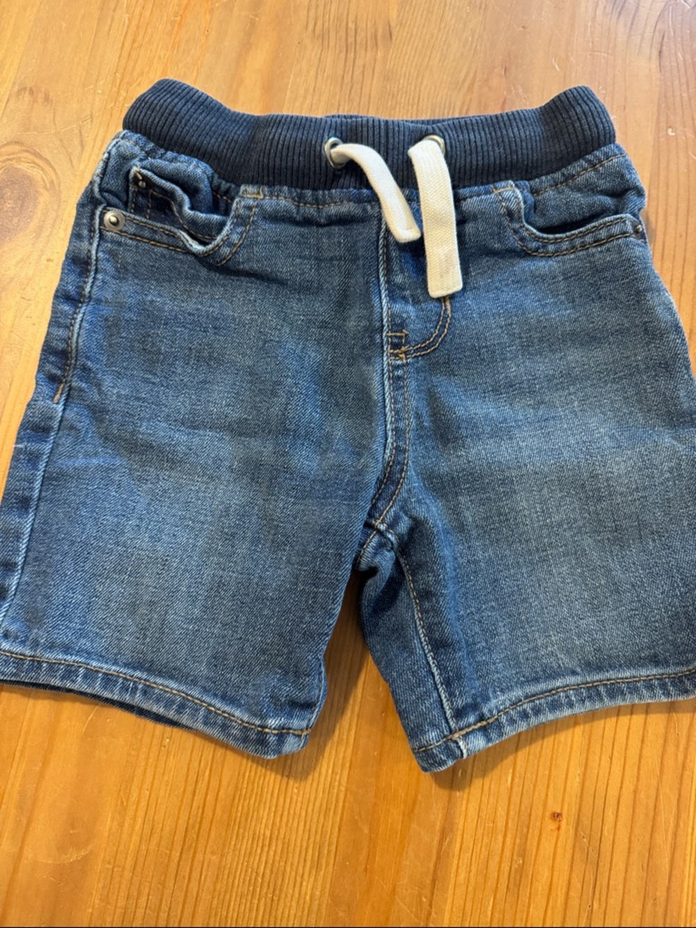 Place Navy Blue Pull-On Denim Shorts with Drawstring